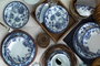 Hermia Juego de Vajilla de Porcelana de 24 Piezas Azul y Blanco